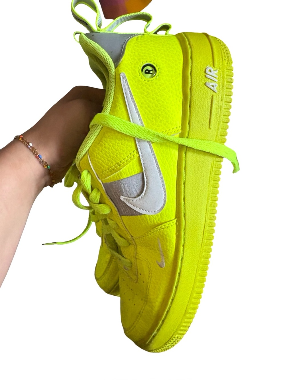 Neon yellow Air Force kids 6.5Y - Picture 4 of 15